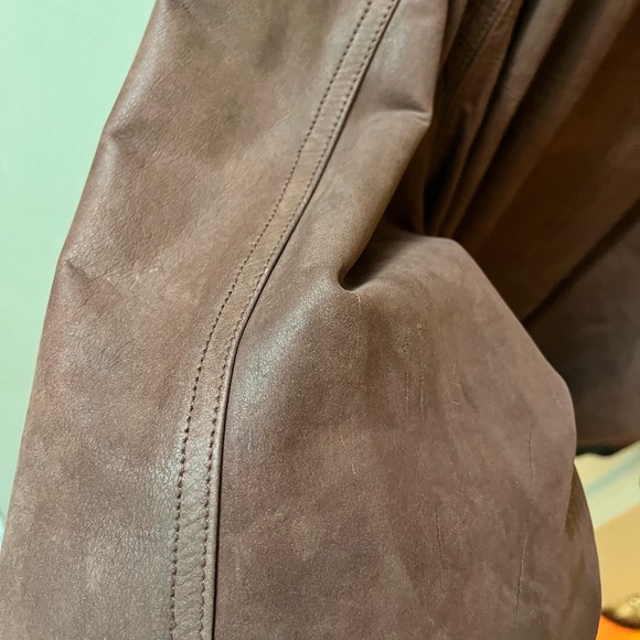 Vintage Suede Leather Jacket Bomber Jacket Pelle Studio Burgundy Men’s L - Picture 7 of 8